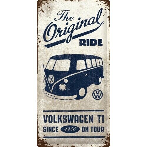 VW Bulli the Original Ride - Blechschild 25 x 50 cm