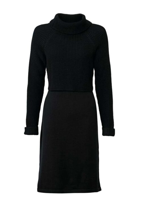 Heine Strickkleid Two-in-One-Optik schwarz missforty