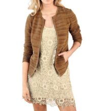 Damenmäntel Frühjahr 2021 Rick Cardona Designer Damen-Lederjacke Jacke Gesteppt m. Futter Cognac Braun 098.826 Missforty