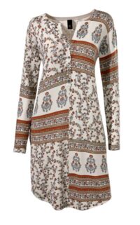 HEINE Damen Strickkleid Feinstrick Pulloverkleid Longpullover Sand-Bunt missforty