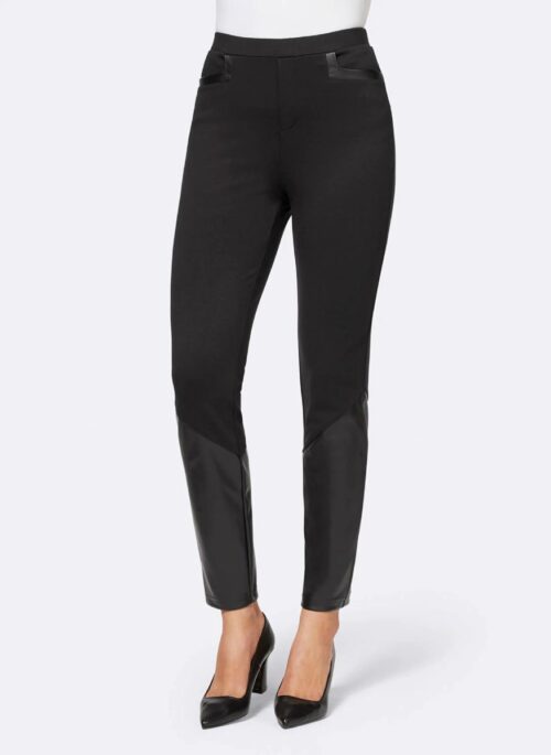 Damen Leggings mit Lederimitat, schwarz Missforty Online kaufen