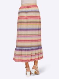 228.619 Damen Maxirock Jerseyrock, bunt-gestreift
