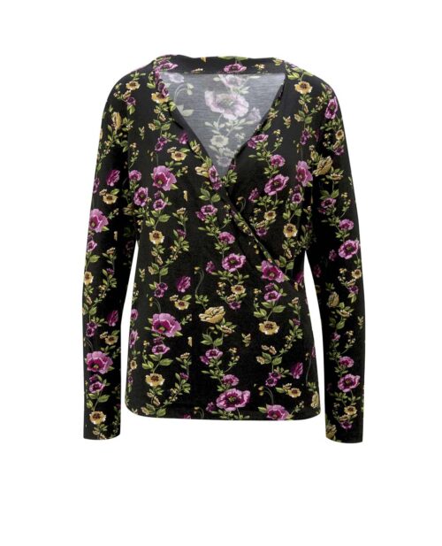 800.367 Damen Shirt Druckshirt, schwarz-bunt