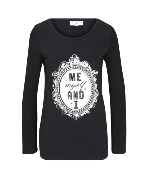 822.326a Damen Shirt mit Nieten, schwarz-silber