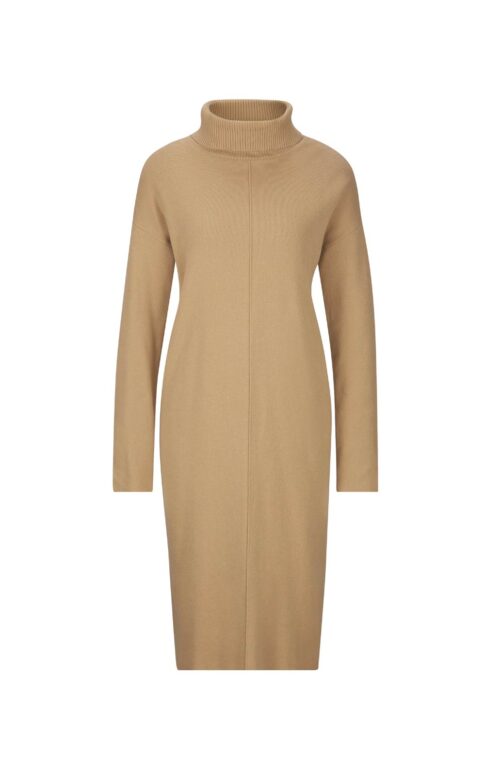 125.978 Damen Rollkragen-Strickkleid, camel