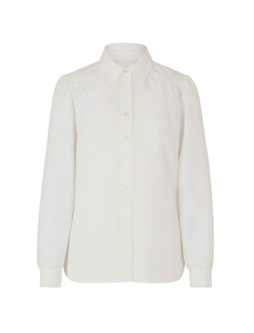 Designer-Bluse m. Puffärmeln, ecru Missforty