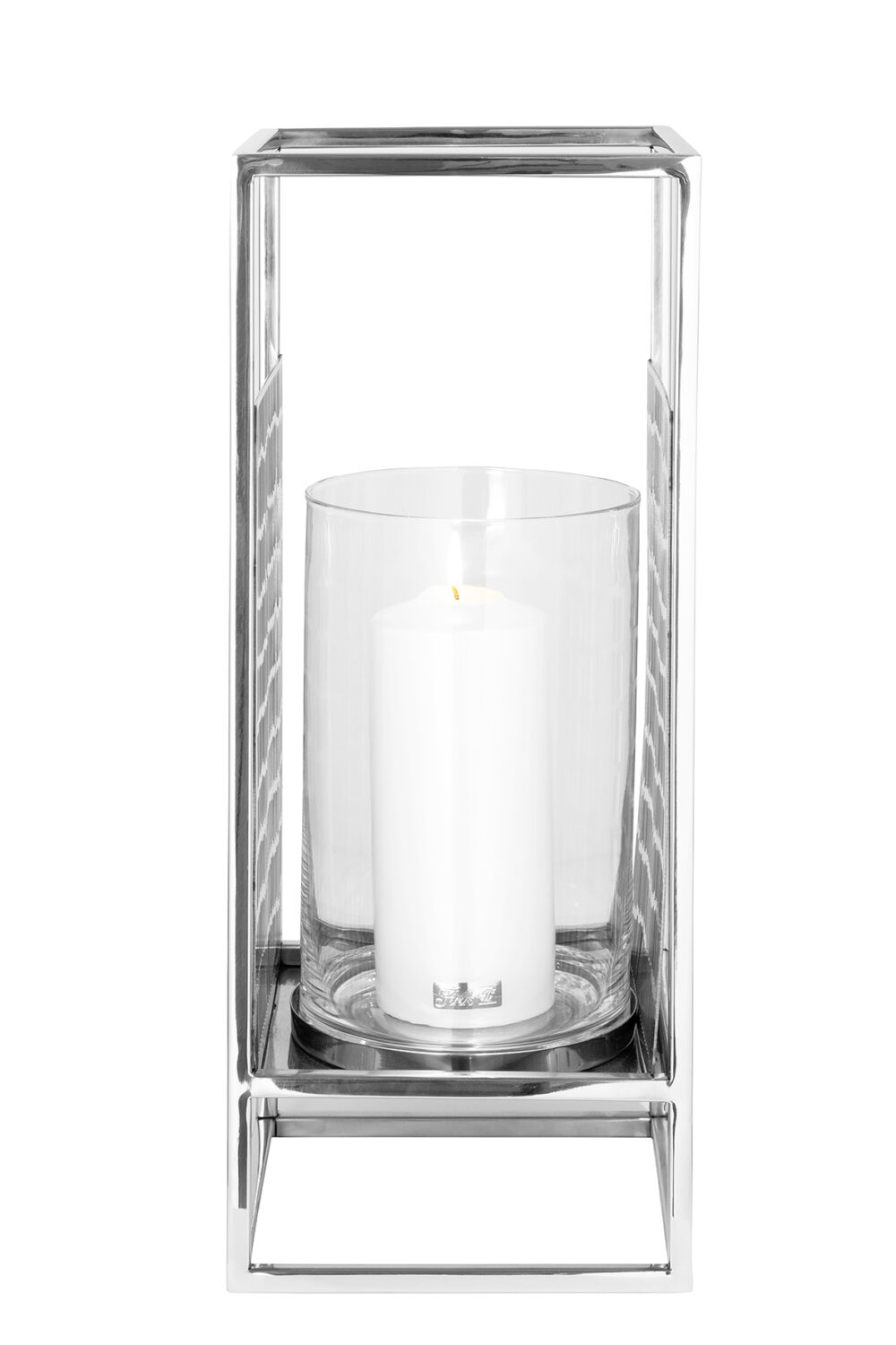 146231 Windlicht Glas Kerzenhalter Kerzenständer outdoor NICOSA silber Höhe 40 cm