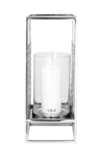 146231 Windlicht Glas Kerzenhalter Kerzenständer outdoor NICOSA silber Höhe 40 cm