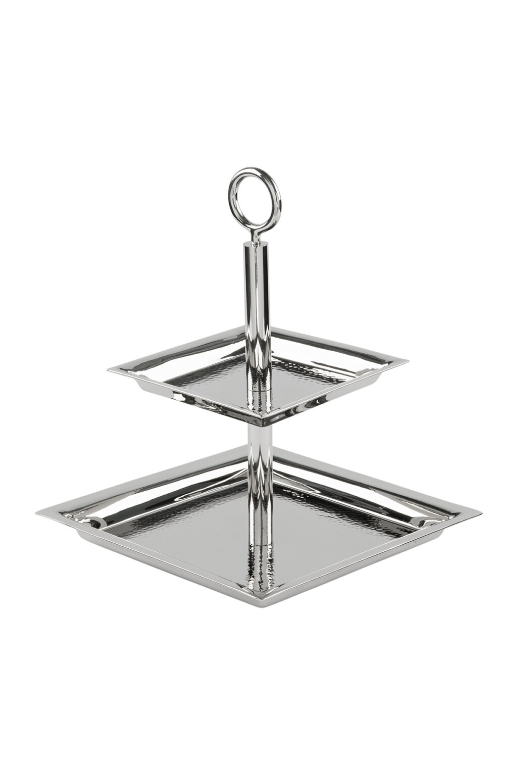 155137 NAGANO 2er Etagere aus Edelstahl silber